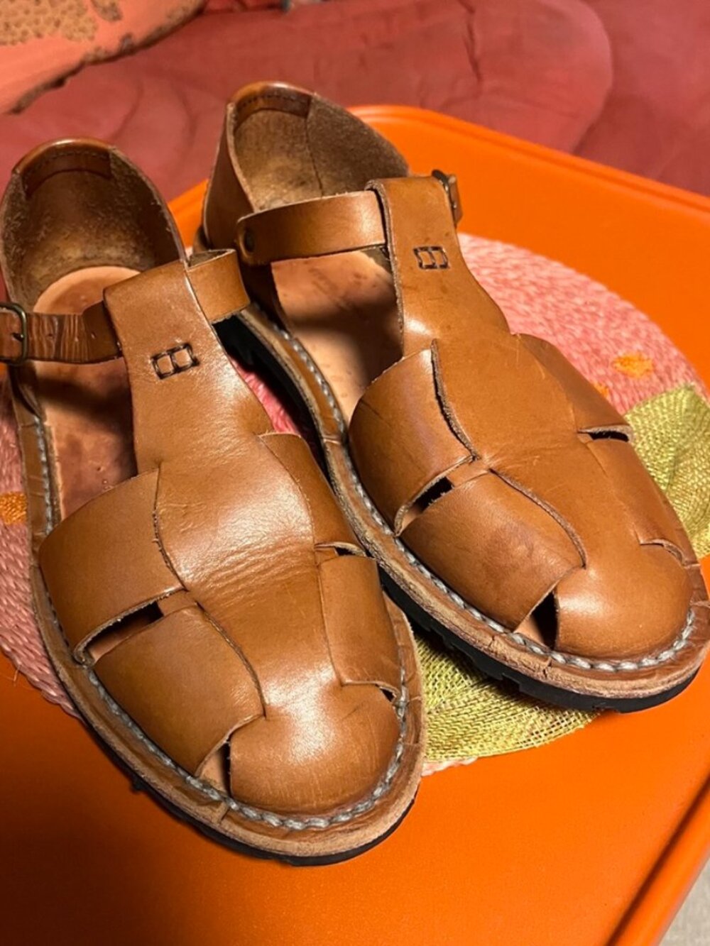 Steve Mono Artisanal Sandals Tan EU 40 US 9/9.5 GUC Fisherman